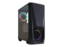 Xilence Gaming Series BLAST - Midi-t&#229;rn ATX - sidepanel med vindu (herdet glass) - ingen str&#248;mforsyning (ATX) - pulverbelagt svart - USB/lyd