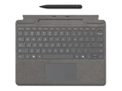 Microsoft Surface Pro Keyboard for Business Tastatur - with pen storage - med styreplate, akselerometer - bakbelysning - QWERTY - Italiensk - platina - med Slim Pen - for Surface Pro 10 for Business, Pro 8 for Business, Pro 9 for Business, Pro X