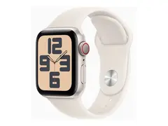 Apple Watch SE (GPS + Cellular) 2. generasjon - 40 mm - stjernelysaluminium - smartklokke med sportsb&#229;nd - fluorelastomer - stjernelys - b&#229;ndbredde: M/L - 32 GB - LTE, Wi-Fi 4, Bluetooth - 4G - 27.8 g