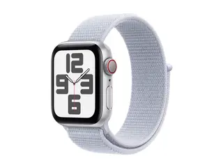 Apple Watch SE (GPS + Cellular) - 2. generasjon 40 mm - s&#248;lvaluminium - smartklokke med sportssl&#248;yfe - myk dobbeltlagsnylon - blue cloud - h&#229;ndleddst&#248;rrelse: 130-200 mm - 32 GB - LTE, Wi-Fi 4, Bluetooth - 4G - 27.8 g