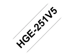 Brother HGE-251V5 - Svart p&#229; hvitt Rull (2,4 cm x 8 m) 5 kassett(er) laminert teip - for P-Touch PT-9500pc, PT-9700PC, PT-9800PCN; P-Touch R RL-700S