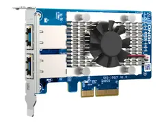 QNAP QXG-10G2T - Nettverksadapter PCIe 3.0 x4 lav profil - 100M/1G/2.5G/5G/10 Gigabit Ethernet x 2 - for QNAP QGD-1600