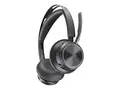 Poly Voyager Focus 2 - Hodesett - on-ear Bluetooth - tr&#229;dl&#248;s, kablet - aktiv st&#248;ydemping - USB-A via Bluetooth-adapter - svart - Certified for Microsoft Teams