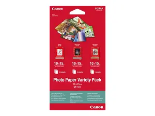 Canon Variety Pack VP-101 - 100 x 150 mm 15 ark fotopapirsett for PIXMA MG2550, MG3550, MG3650, MG5750, MG5751, MG6450, MG6850, MG7150, MG7750, MG7751