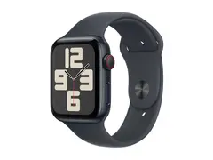 Apple Watch SE (GPS + Cellular) 2. generasjon - 44 mm - midnattsaluminium - smartklokke med sportsb&#229;nd - fluorelastomer - midnatt - b&#229;ndbredde: M/L - 32 GB - LTE, Wi-Fi 4, Bluetooth - 4G - 33 g