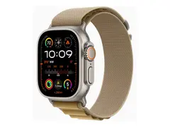 Apple Watch Ultra 2 - 49 mm - naturlig titan smartklokke med Alpine Loop - tekstil - brun - b&#229;ndbredde: M - 64 GB - LTE, Wi-Fi 4, UWB, Bluetooth - 4G - 61.4 g