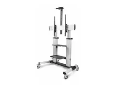 StarTech.com Rolling TV Cart/Stand On Wheels, Up to 100inch/220lb Screens Vogn - for flatpanel - plastikk, aluminium, st&#229;l - svart, s&#248;lv - skjermst&#248;rrelse: 60&quot;-100&quot;