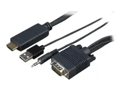 Sony CAB-VGAHDMI1 - HDMI-kabel - HDMI hann til USB, HD-15 (VGA), mini-phone stereo 3.5 mm hann 1 m - for Sony FW-43XD8001, FW-49XD8001, FW-55XD8501, FW-65XD8501, FW-75XD8501, FW-85XD8501