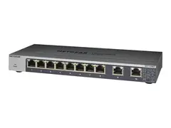 NETGEAR GS110MX - Switch - ikke-styrt - 8 x 1000Base-T + 2 x 100/1000/2,5 G/5 G/10 G (opplink) stasjon&#230;r, rackmonterbar, veggmonterbar - DC-str&#248;m