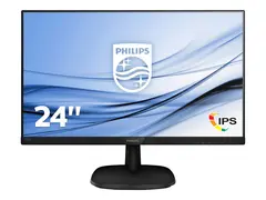 Philips V-line 243V7QDSB - LED-skjerm 24&quot; (23.8&quot; synlig) - 1920 x 1080 Full HD (1080p) @ 60 Hz - IPS - 250 cd/m&#178; - 1000:1 - 5 ms - HDMI, DVI-D, VGA - teksturert svart