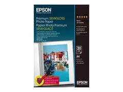 Epson Premium Semigloss Photo Paper - Halvblank A4 (210 x 297 mm) 20 ark fotopapir - for EcoTank ET-2750, 2751, 2756, 2850, 2851, 2856, 4750, 4850; Expression Home HD XP-15000