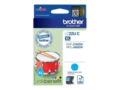 Brother LCLC22UC - XL - cyan - original blekkpatron - for Brother DCP-J785DW, MFC-J985DW; INKvestment Work Smart MFC-J985DW, MFC-J985DW XL