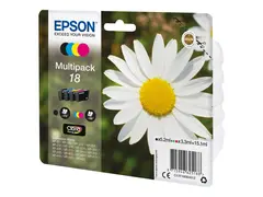 Epson 18 Multipack - 4-pack - 15.1 ml svart, gul, cyan, magenta - original - bl&#230;re med RF/lyd-alarm - blekkpatron - for Expression Home XP-212, 215, 225, 312, 315, 322, 325, 412, 415, 422, 425