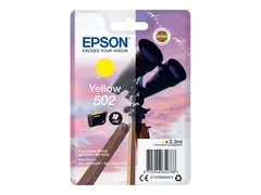 Epson 502 - 3.3 ml - gul - original blister - blekkpatron - for Expression Home XP-5100, 5105, 5150, 5155; WorkForce WF-2860, 2865, 2880, 2885