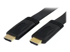 StarTech.com 5m Flat High Speed HDMI Cable with Ethernet Ultra HD 4kx2k HDMI-kabel med Ethernet - HDMI hann til HDMI hann - 5 m - skjermet - svart