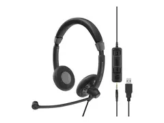 EPOS SC 75 USB MS - Hodesett - on-ear kablet - 3,5 mm jakk, USB - svart