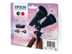 Epson 502 Multipack - 4-pack - 14.5 ml svart, gul, cyan, magenta - original - bl&#230;re med RF/lyd-alarm - blekkpatron - for Expression Home XP-5100, XP-5150; WorkForce WF-2860, WF-2865DWF, WF-2885DWF