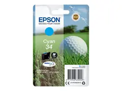 Epson 34 - 4.2 ml - cyan - original - bl&#230;re med RF/lyd-alarm blekkpatron - for WorkForce Pro WF-3720DWF, WF-3725DWF