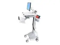 Ergotron StyleView EMR Cart with LCD Arm, SLA Powered Vogn - for LCD-skjerm / PC-utstyr - plastikk, aluminium, forsinket st&#229;l - gr&#229;, hvit, polert aluminium - skjermst&#248;rrelse: inntil 22&quot;