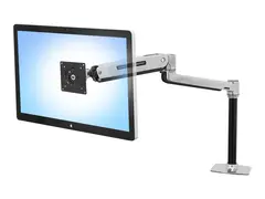 Ergotron LX - Monteringssett (forlengerarm, stang, VESA-adapter, sitte-st&#229;-arm, bordklemmefot, maljemonteringsfot) for LCD-skjerm - aluminium - polert aluminium - skjermst&#248;rrelse: inntil 42&quot; - skrivebordsmonterbar