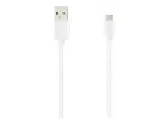 Key - USB-kabel - USB (hann) til Micro-USB type B (hann) USB 2.0 - 5 V - 2.4 A - 3 m - hvit