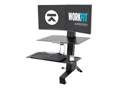 Ergotron WorkFit-S Dual Workstation St&#229;ende skrivebordomformer - rektangul&#230;r - aluminium, kvalitetsplast - svart