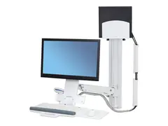 Ergotron StyleView Sit-Stand Combo System Monteringssett (h&#229;ndtak, CPU-holder, musholder, 2 spordekker, 2 kabelkanaler, h&#229;ndleddsst&#248;tte, strekkodeskannerholder, CPU-veggmontering, justerbar monitorarm, veggspor 34&quot;, monteringsb&#248;ylesett for CPU og armspor, tastaturbakke med venstre/h&#248;yre musbakke, komboarm, VESA-montering) - Patented Constant Force Technology - for LCD-skjerm / PC-utstyr - middels CPU-holder - aluminium, kvalitetsplast - hvit - skjermst&#248;rrelse: inntil 24&quot;