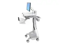 Ergotron StyleView EMR Cart with LCD Arm, LiFe Powered Vogn - for LCD-skjerm / PC-utstyr - plastikk, aluminium, forsinket st&#229;l - gr&#229;, hvit, polert aluminium - skjermst&#248;rrelse: inntil 22&quot; - TAA-samsvar