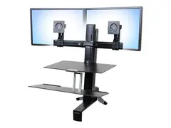 Ergotron Tall-User Kit for WorkFit Dual - Monteringssett (2 svingtapper, 2 riserb&#248;yler) for 2 LCD-skjermer - svart - skjermst&#248;rrelse: inntil 24&quot; - for WorkFit Dual Monitor Kit; WorkFit-A Dual with Worksurface+, with Suspended Keyboard, Dual