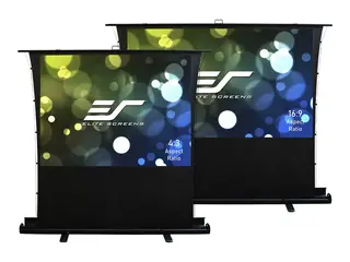 Elite Screens ezCinema Tab-Tension Series Projeksjonsskjerm med gulvstativ - st&#229;r p&#229; gulv - 90&quot; (229 cm) - 4:3 - Matte White, MaxWhite 2 - svart