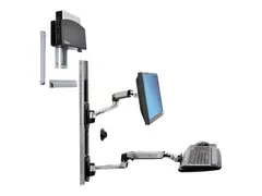 Ergotron LX - Monteringssett (CPU-holder, musholder, 2 spordekker, tastaturarm, 2 kabelkanaler, h&#229;ndleddsst&#248;tte, veggspor 10&quot;, veggspor 34&quot;, displayarm, musematte) for LCD-skjerm / PC-utstyr - liten CPU-holder - svart, polert aluminium - skjermst&#248;rrelse: inntil 32&quot; - veggmonterbar