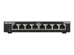 NETGEAR GS308v3 - Switch - ikke-styrt 8 x 10/100/1000 - stasjon&#230;r, veggmonterbar