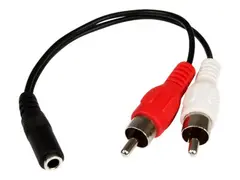 StarTech.com 6in RCA to 3.5mm Female Cable Audio to RCA Cable - 3.5mm Female to 2x RCA Male - Aux to RCA - Stereo Audio Cable (MUFMRCA) - Lydkabel - RCA x 2 hann til mini-phone stereo 3.5 mm hunn - 15.24 cm - svart - for P/N: MU15MMS, MU6MMS