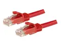 StarTech.com 1m CAT6 Ethernet Cable, 10 Gigabit Snagless RJ45 650MHz 100W PoE Patch Cord, CAT 6 10GbE UTP Network Cable w/Strain Relief, Red, Fluke Tested/Wiring is UL Certified/TIA Category 6 - 24AWG (N6PATC1MRD) - Koblingskabel - RJ-45 (hann) til RJ-45 (hann) - 1 m - UTP - CAT 6 - uten hindringer - r&#248;d