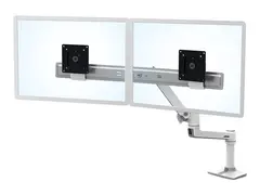 Ergotron LX - Monteringssett (leddarm, utvidelse, sokkel, 2-dels skrivebordslampe, dobbeltdisplaybue, 2 svingtapper, 8&quot;-stang) for 2 LCD-skjermer - dobbeldirekte - hvit - skjermst&#248;rrelse: inntil 25&quot;