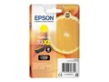 Epson 33XL - 8.9 ml - XL - gul original - blister - blekkpatron - for Expression Home XP-635, 830; Expression Premium XP-530, 540, 630, 635, 640, 645, 830, 900