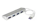 StarTech.com 4 Port Portable USB 3.0 Hub with Built-in Cable Aluminum and Compact USB Hub (ST43004UA) - Hub - 4 x SuperSpeed USB 3.0