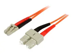 StarTech.com 2m Fiber Optic Cable - Multimode Duplex 50/125 LSZH - LC/SC - OM2 - LC to SC Fiber Patch Cable - Nettverkskabel - LC multimodus (hann) til SC flermodus (hann) - 2 m - fiberoptisk - dupleks - 50 / 125 mikroner