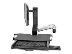 Ergotron StyleView Sit-Stand Combo Arm monteringssett Konstant kraftteknologi - for LCD-skjerm / tastatur / mus / strekkodeskanner - polert aluminium