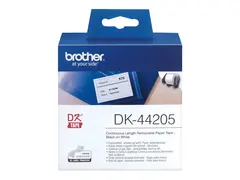 Brother DK44205 - Fjernbart adhesiv - hvit Rull (6,2 cm x 30,5 m) 1 rull(er) merkelapper - for Brother QL-1050, 1060, 500, 550, 560, 570, 580, 650, 700, 710, 720