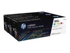 HP 305A - 3-pack - gul, cyan, magenta - original LaserJet - tonerpatron (CF370AM) - for LaserJet Pro 300 M351, 400 M451, MFP M375, MFP M475