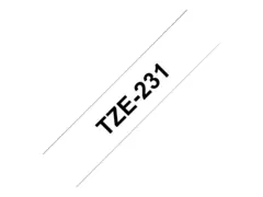 Brother TZe-231 - Selv-adhesiv svart p&#229; hvitt - Rull (1,2 cm x 8 m) 1 kassett(er) laminert teip - for P-Touch PT-D460BTVP, PT-D610BTVP, PT-E310BTVP