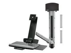 Ergotron StyleView Sit-Stand Combo System monteringssett for LCD-skjerm / tastatur / mus / strekkodeskanner / CPU - liten CPU-holder - polert aluminium