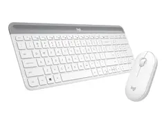 Logitech Slim Wireless Combo MK470 Tastatur- og mussett - tr&#229;dl&#248;s - 2.4 GHz - Nordisk - elfenbenshvit