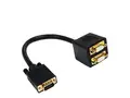 StarTech.com 1 ft. VGA to VGA Splitter Cable M/F Dual Monitor Video Cable Splitter (VGASPL1VV) - VGA-splitter - HD-15 (VGA) (hann) til HD-15 (VGA) (hunn) - 30 cm - svart - for P/N: DP2VGAMM6, DP2VGAMM6B, HD2VGAMM6, MXT101MM