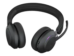 Jabra Evolve2 65 MS Stereo - Hodesett on-ear - Bluetooth - tr&#229;dl&#248;s - USB-A - lydisolerende - svart - Certified for Microsoft Teams